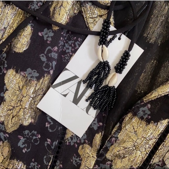 Zara voluminous printed mini dress. - Picture 4 of 7